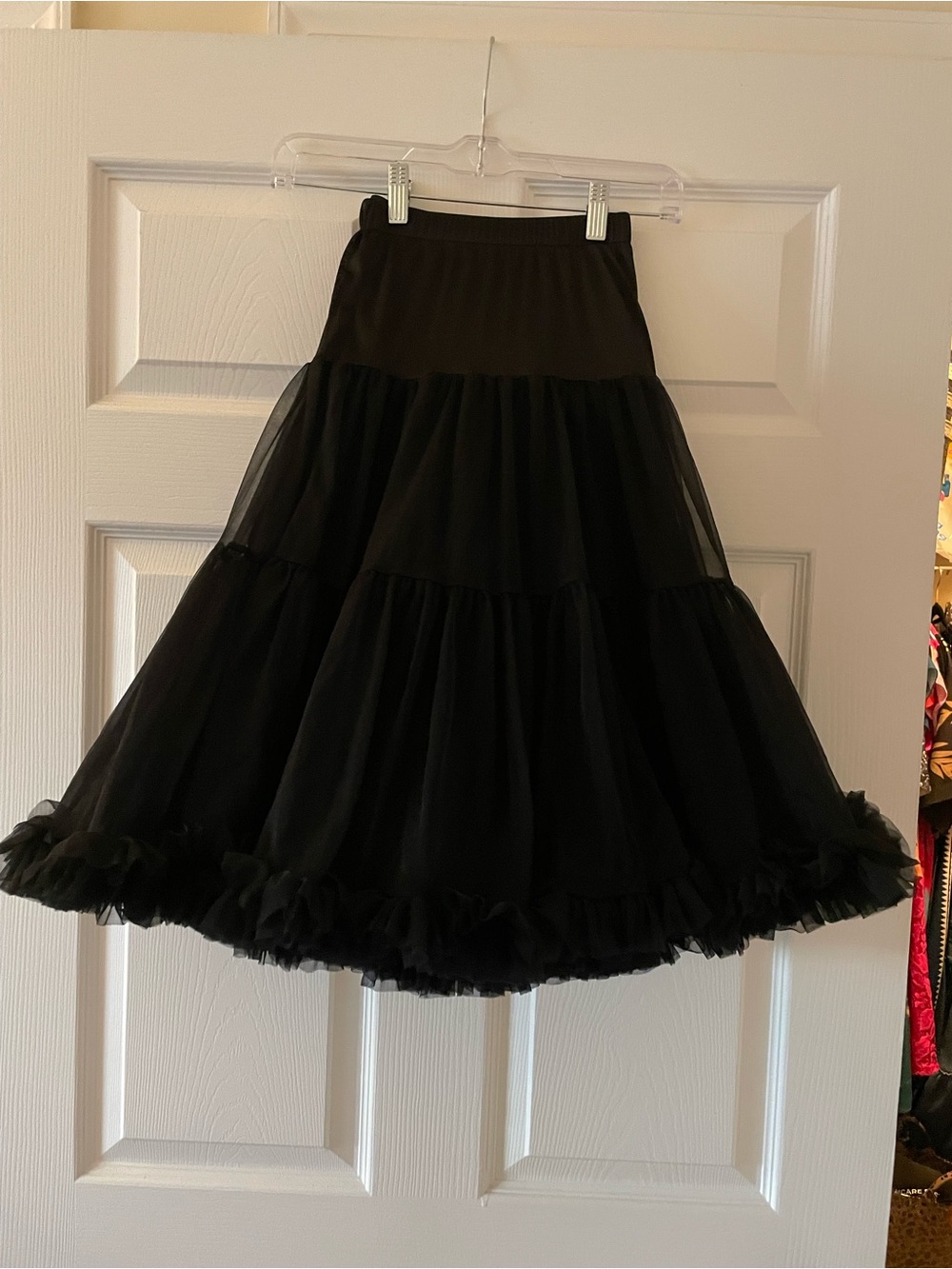 Unique Vintage Plus Size 1950s Style Black Ruffled Petticoat Crinoline